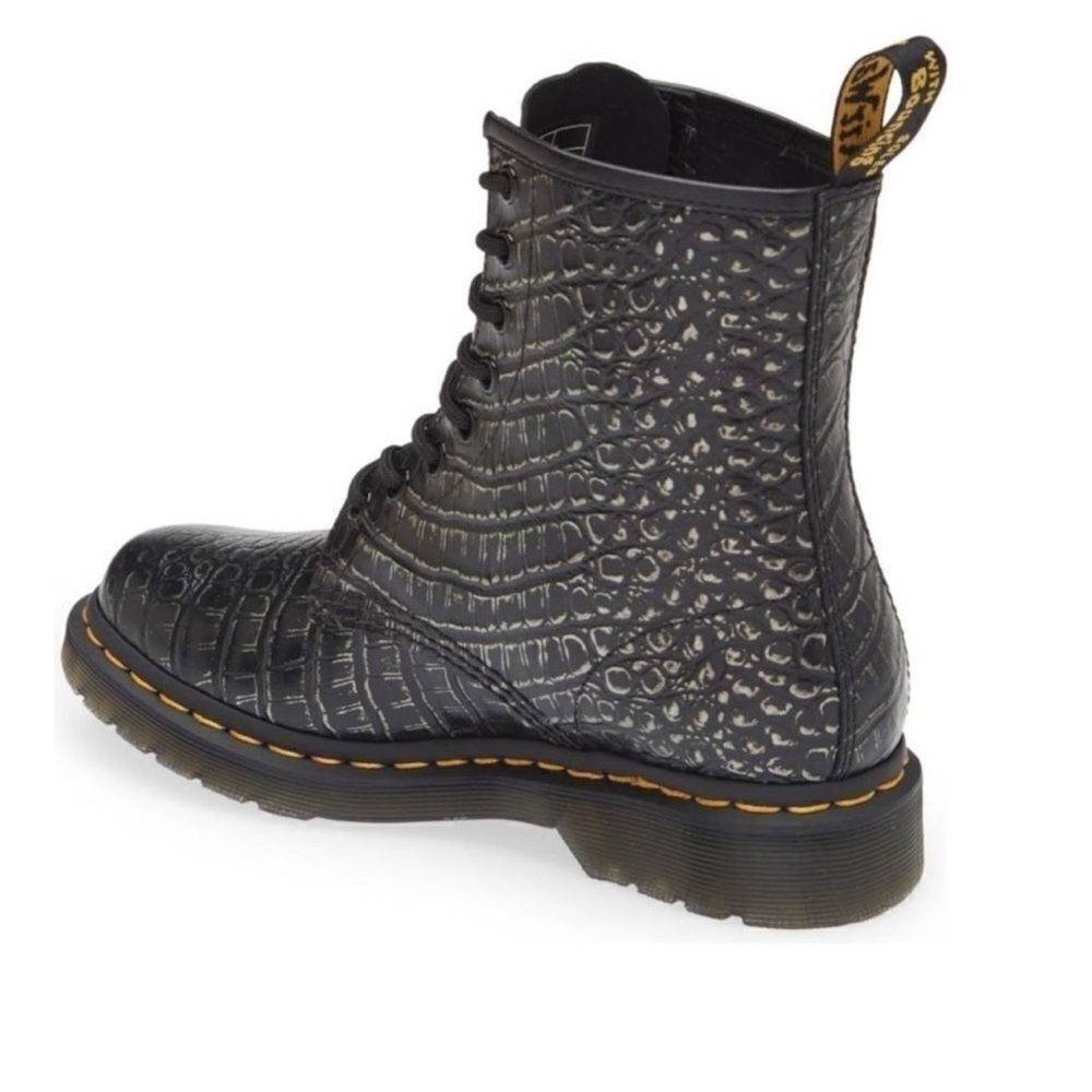 Dr Martens 1460 Wild Croc Emboss Boots - Picture 5 of 9